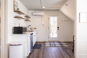 Fridge, microwave, coffee/tea maker, electric kettle