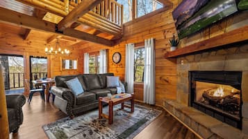 Smart TV, fireplace, table football