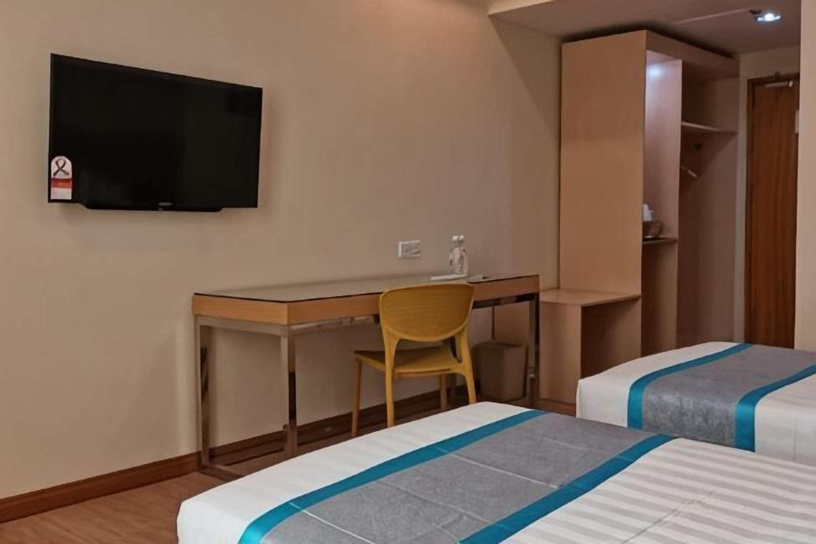 Desk, blackout curtains, iron/ironing board, free WiFi
