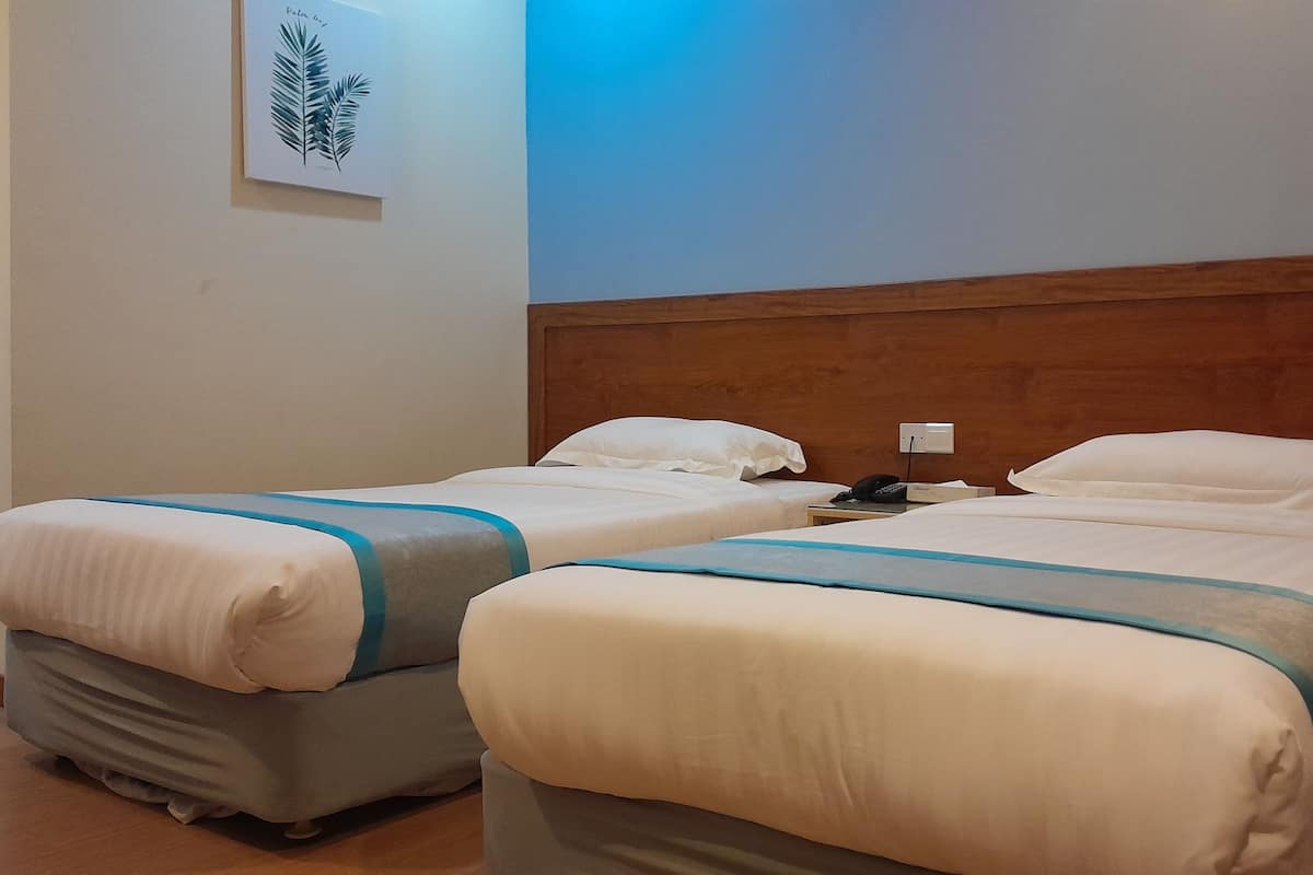 Deluxe Twin | Escritorio, cortinas blackout y tabla de planchar con plancha
