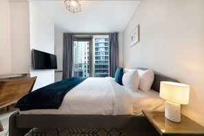 Căn hộ tiện nghi đơn giản | 1 phòng ngủ, két bảo mật tại phòng, màn/rèm cản sáng 