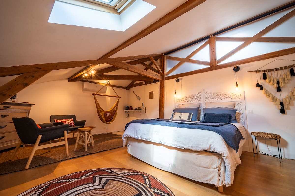 1 habitación y ropa de cama de alta calidad