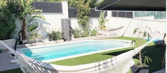 A step from Sitges - Fun big family villa with private pool & views 