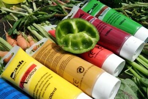 Tubes of acrylic paint and vegetables. - Huzhou Biocountry Resort (Changxing)