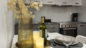 Full-size fridge, oven, stovetop, cookware/dishes/utensils - Brand New Studio with Amazing View (Athens)