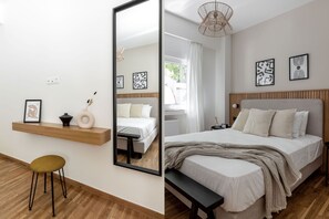 スタンダード アパートメント | 1 室のベッドルーム、デスク、ノートパソコン用作業スペース、遮光カーテン