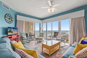 Condo, Multiple Beds, Balcony, Ocean View | Living area | TV - Beachfront Luxury 2Bd 2Ba Condo With Balcony! Sleeps 6! (Miramar Beach)