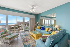 Condo, Multiple Beds, Balcony, Ocean View | Living area | TV - Beachfront Luxury 2Bd 2Ba Condo With Balcony! Sleeps 6! (Miramar Beach)