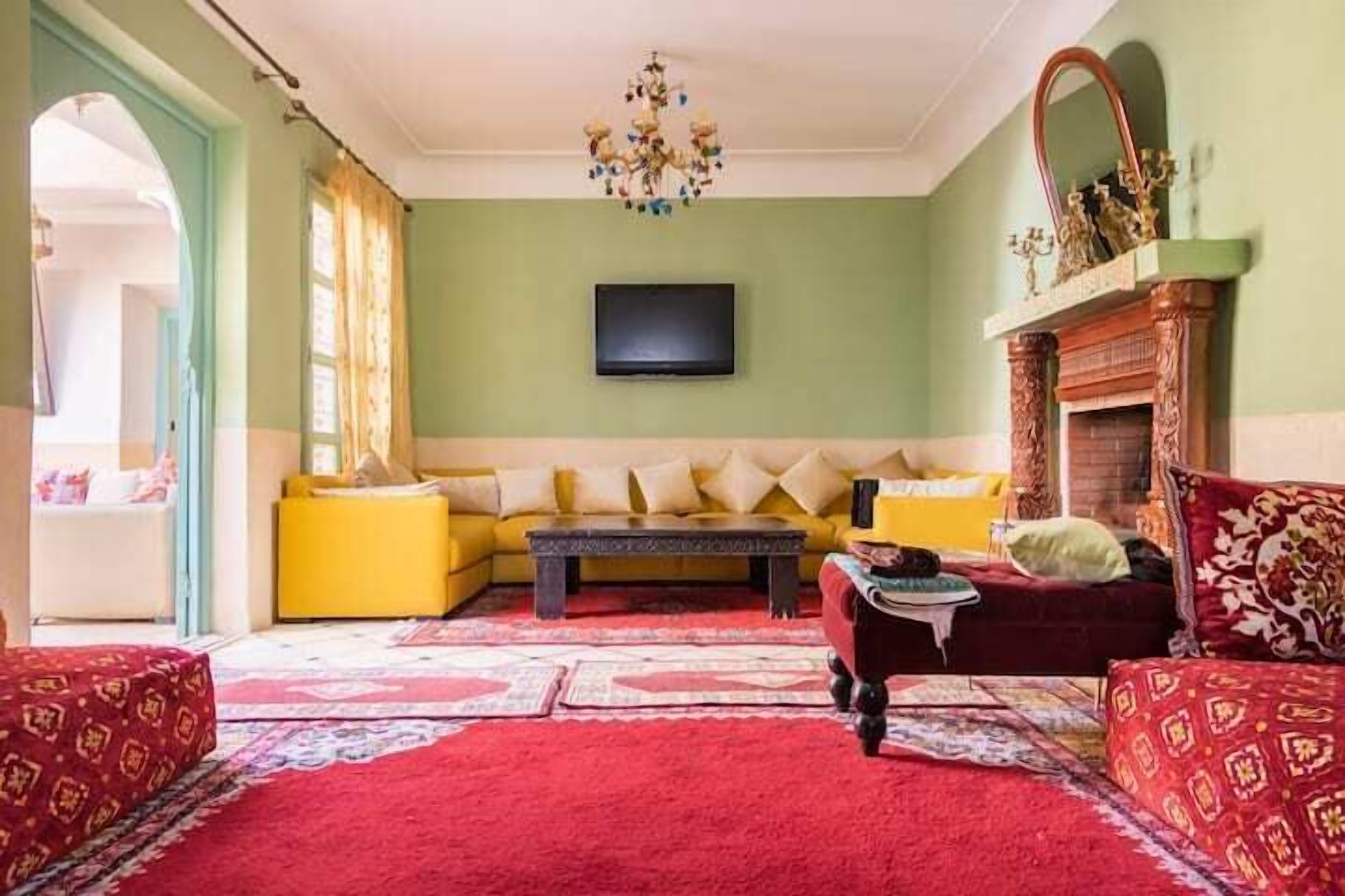 fireplace, computer monitors, printers