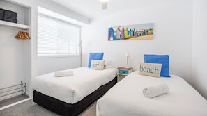 4 bedrooms, desk, iron/ironing board, travel cot