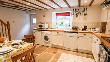 Fridge, dishwasher, electric kettle, toaster