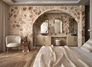 Shower, rainfall showerhead, designer toiletries, hair dryer - White Springs Retreat (Zakynthos)