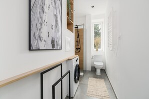 Douche, serviettes fournies