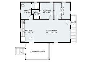 Cottage, 2 Bedrooms | Pelan lantai