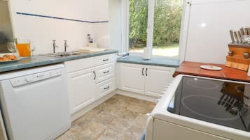 Fridge, dishwasher, electric kettle, toaster