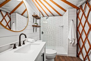 Cabin, 1 Bedroom | Bathroom - Ot 3515b Texas Yurt Haus: Buffalo 1 Bedroom Cabin by RedAwning (New Braunfels)