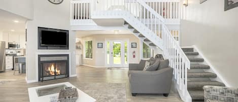 Televisio, takka, DVD-soitin