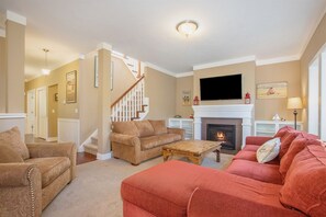 Fernseher, Kamin, DVD-Player