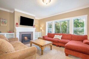 TV, fireplace, DVD player