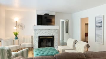 TV, fireplace, DVD player