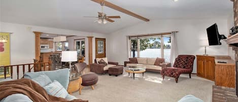 TV, fireplace, DVD player