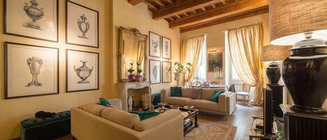 Basic Apartment, Multiple Beds | Living area | TV, stereo