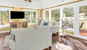 House, Multiple Beds, Hot Tub, Mountain View (Shuteye View Ranch) | Living area | 42-inch flat-screen TV with digital channels - Awesome Views, Game Room, Hot Tub and More! (Oakhurst)