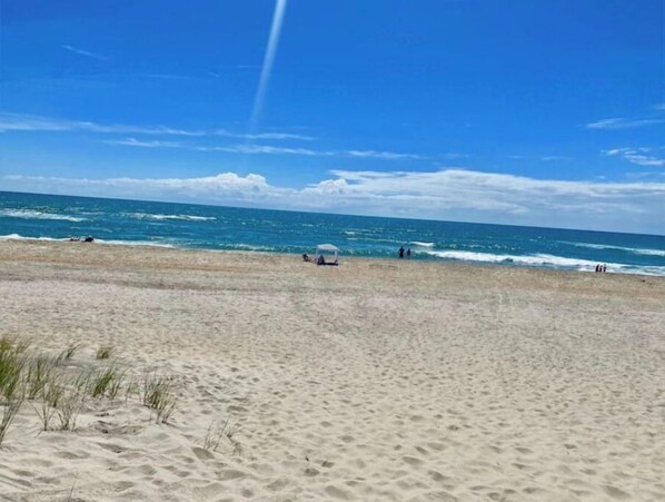 Plage, chaises longues