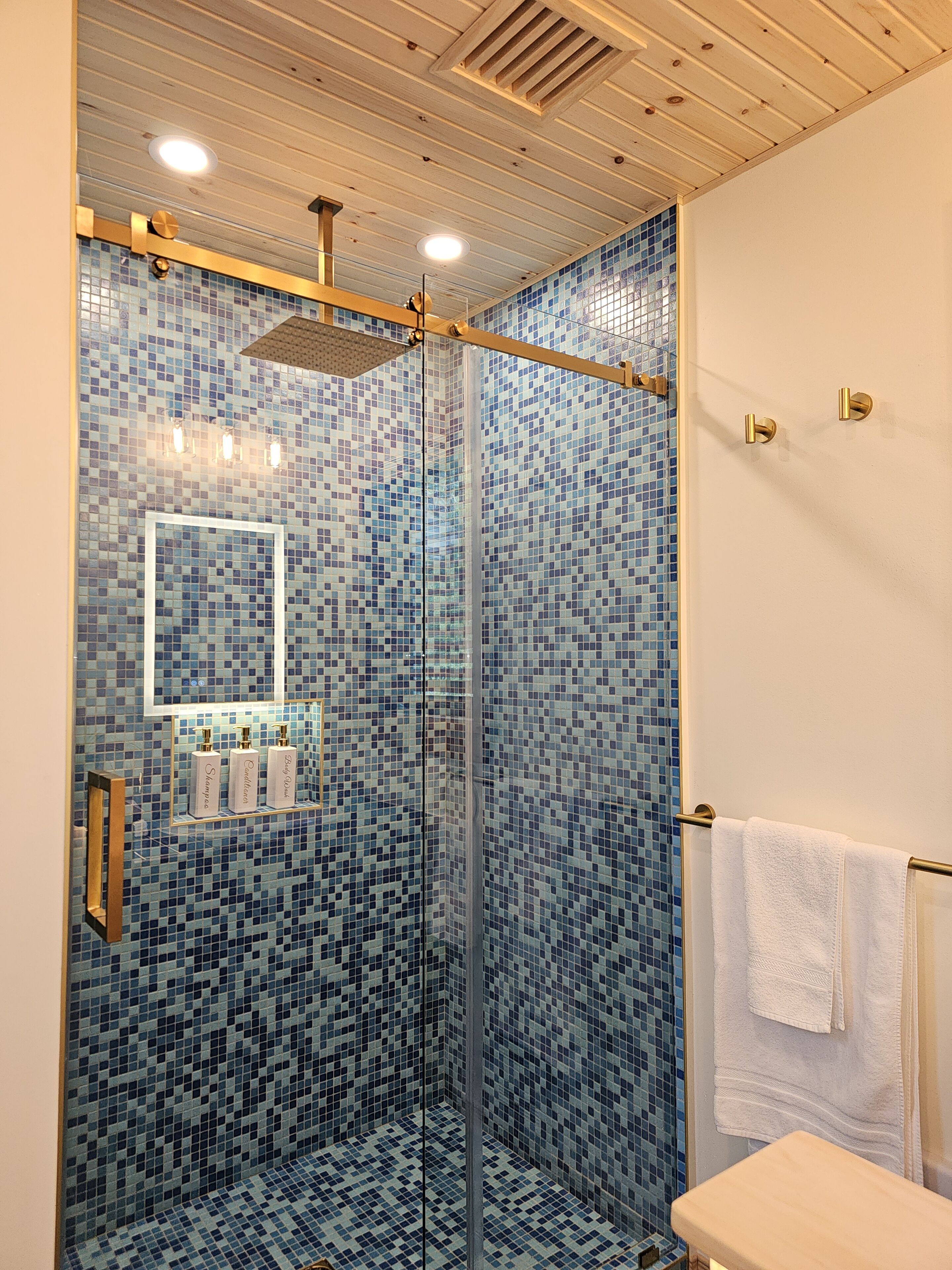 Shower, hair dryer, slippers, bidet
