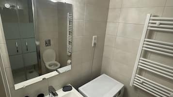 Een haardroger, toiletpapier