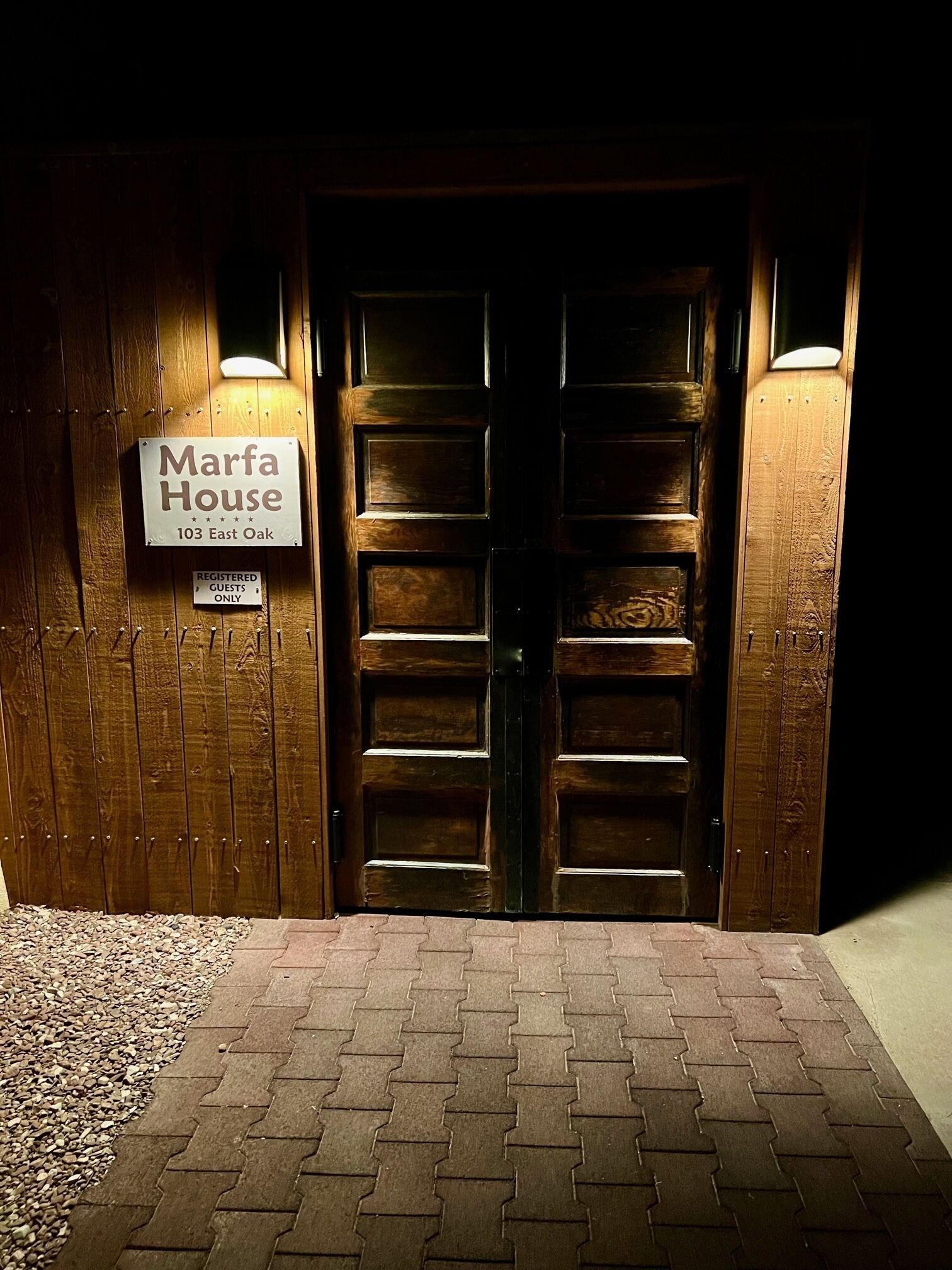 Walk through these doors to experience the unique charm of the Marfa House 