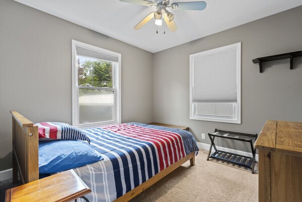 Upstairs bedroom with Full bed - Walk out Beach! 2 homes on Lake Huron with Hot tubs! (Sanilac Township)