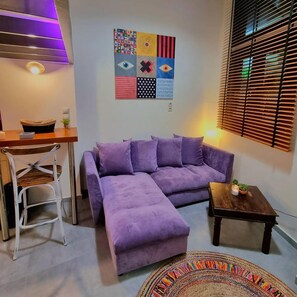 Apartment, 1 Queen Bed with Sofa bed | Living area | Flat-screen TV