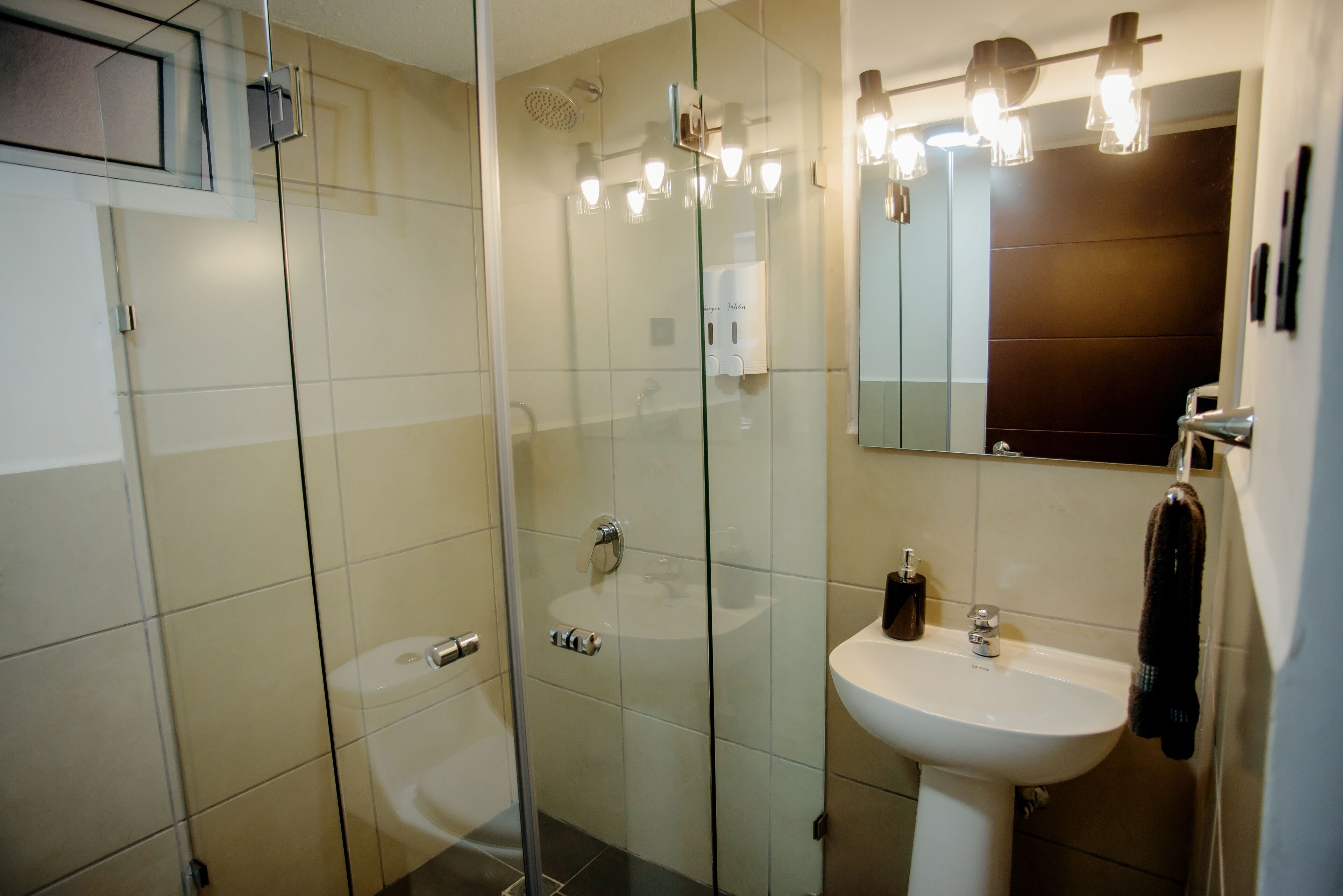 淋浴设施、吹风机、毛巾、肥皂