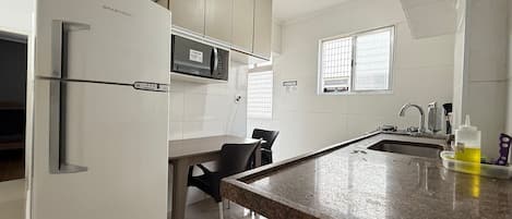 Superior Apartment, 1 Bedroom, Courtyard View | Private kitchen | Full-size fridge, microwave, stovetop, coffee/tea maker