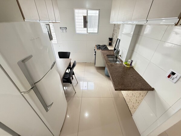 Superior Apartment, 1 Bedroom, Courtyard View | Private kitchen | Full-size fridge, microwave, stovetop, coffee/tea maker