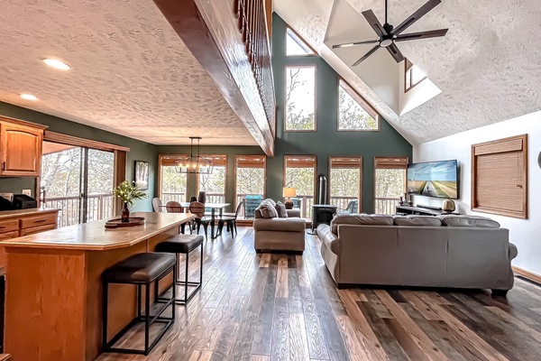 Smart TV, chimenea, videojuegos y reproductor de DVD