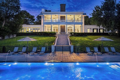 Huge Private Lakefront Mansion | 3 Homes | Sleeps 44 | Pool, Hot Tub, Pickleball & Dock