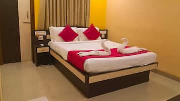 Blackout curtains, iron/ironing board, free WiFi, bed sheets