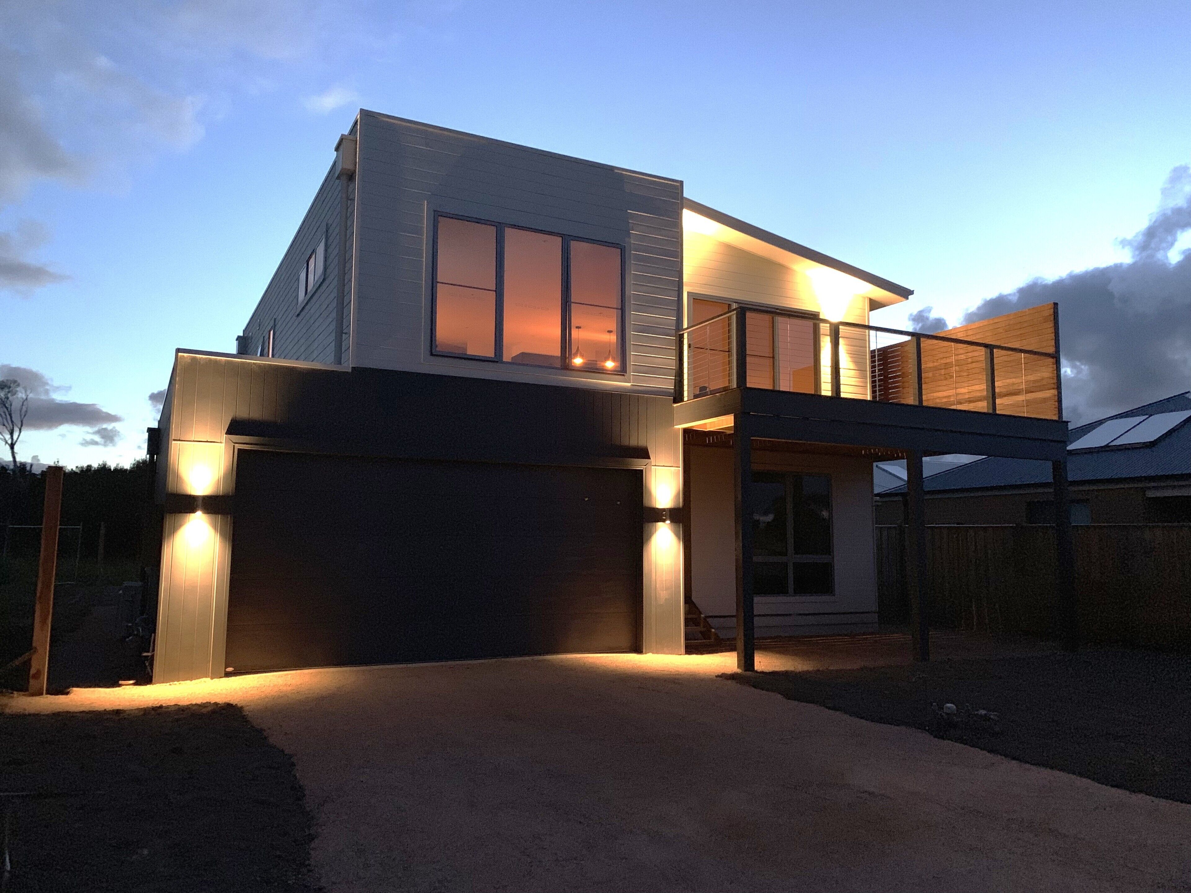 Our home at night