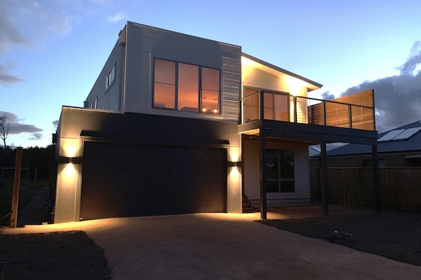 Our home at night