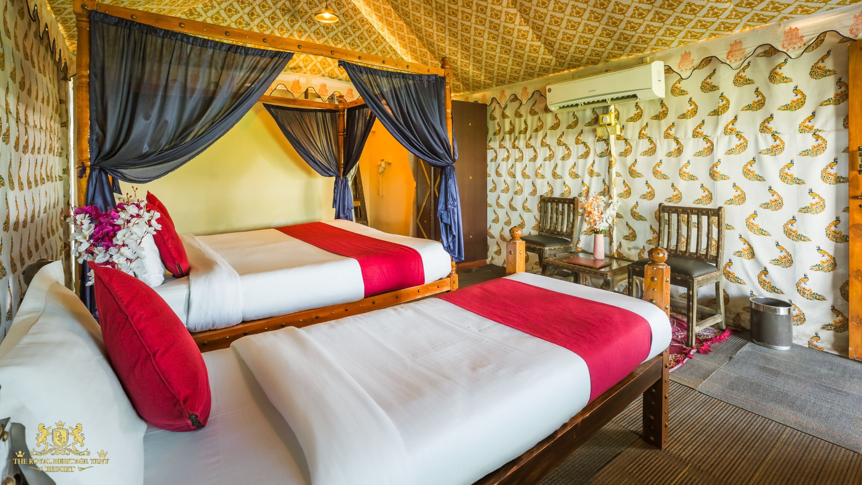 Tienda de campaña Deluxe, para no fumadores, vista al jardín | Sábanas de algodón egipcio y ropa de cama de alta calidad 