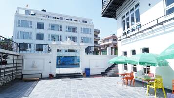 Outdoor banquet area