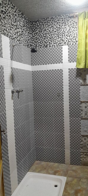 Classic Double Room, Garden View | Bathroom | Shower, slippers, towels, soap