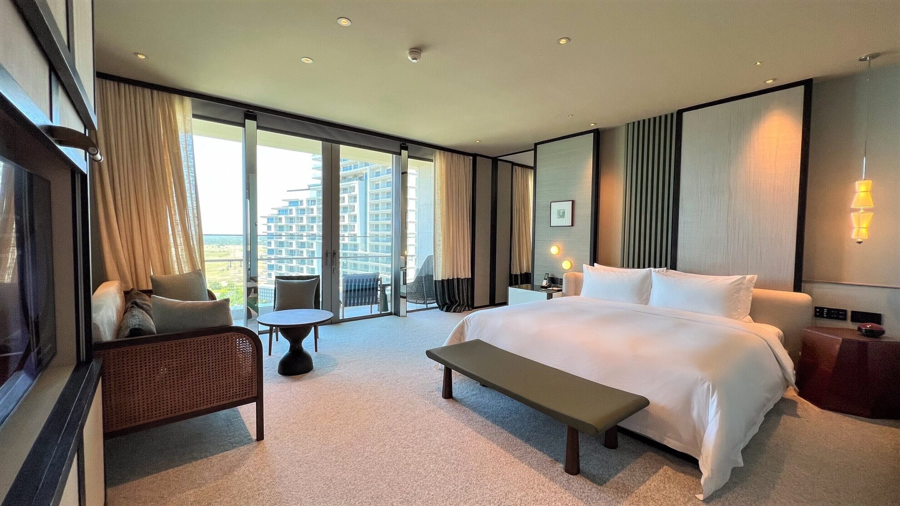 Premium bedding, minibar, desk, laptop workspace