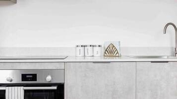 Fridge, microwave, dishwasher, electric kettle