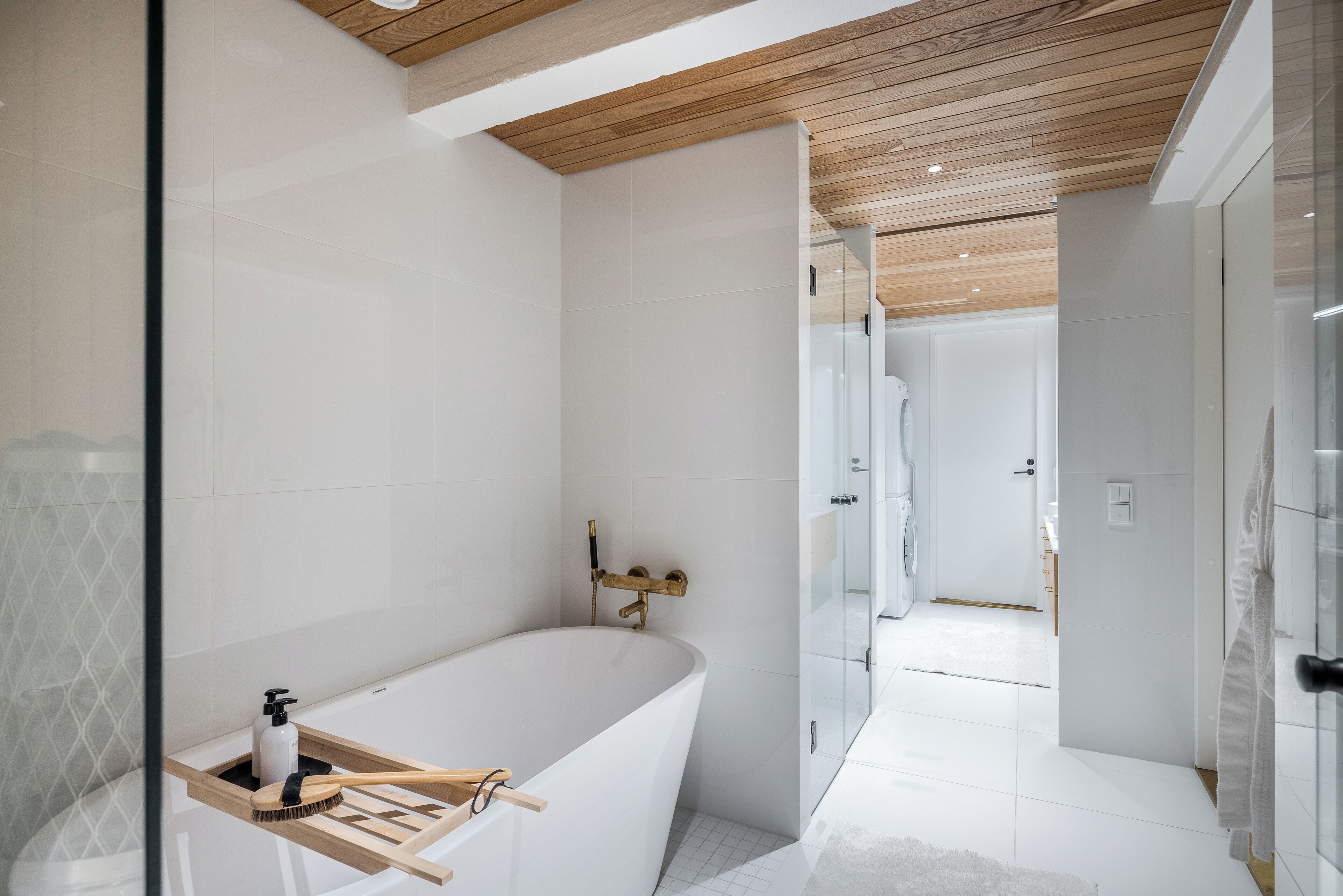 Eco-friendly toiletries, hair dryer, towels, soap