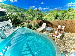 Outdoor pool - Waterfall Pool Villa with Private Mini Golf Course, Koi Pond, and Private Pool (Coral Bay)