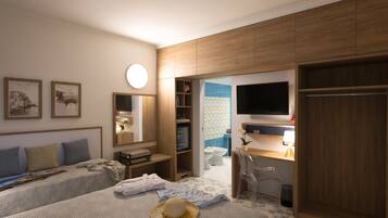 Minibar, Zimmersafe, Schreibtisch, laptopgeeigneter Arbeitsplatz