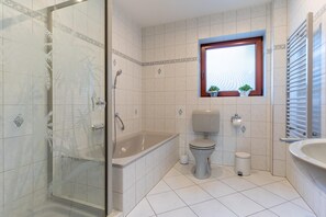 Bathtub, hair dryer